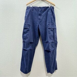 Banana Republic Navy Cotton Cargo Pants Drawstring Hem 34S